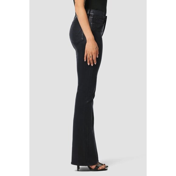 HUDSON Barbara Noir Coated Black Stretch High Rise Bootcut Jeans, Size 29 - Picture 3 of 16